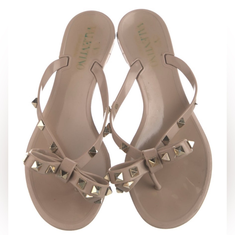 Rockstud Beige Jelly Sandal with box and dust bag